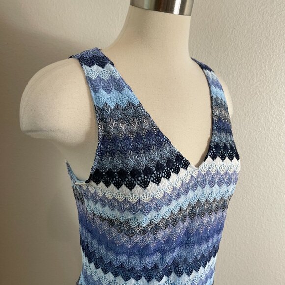 AQUA Womens Large Knit Lace Overlay Sheath Dress Sleeveless V Neck Lined - Picture 2 of 11